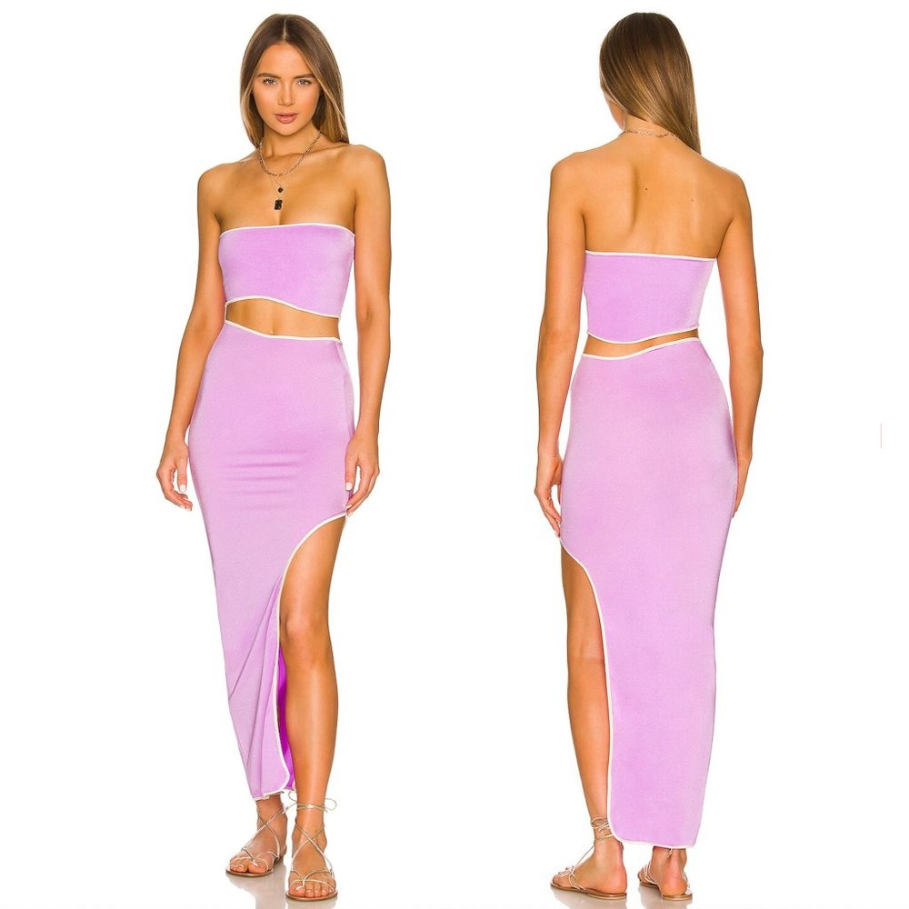 Baobab x REVOLVE Mambo Puzzle SET Orchid Purple Pink Bandeau Top + Skirt small